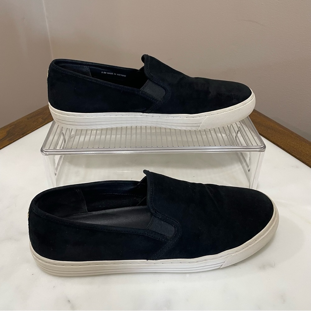 Tory Burch Black Suede Slip-On Flats